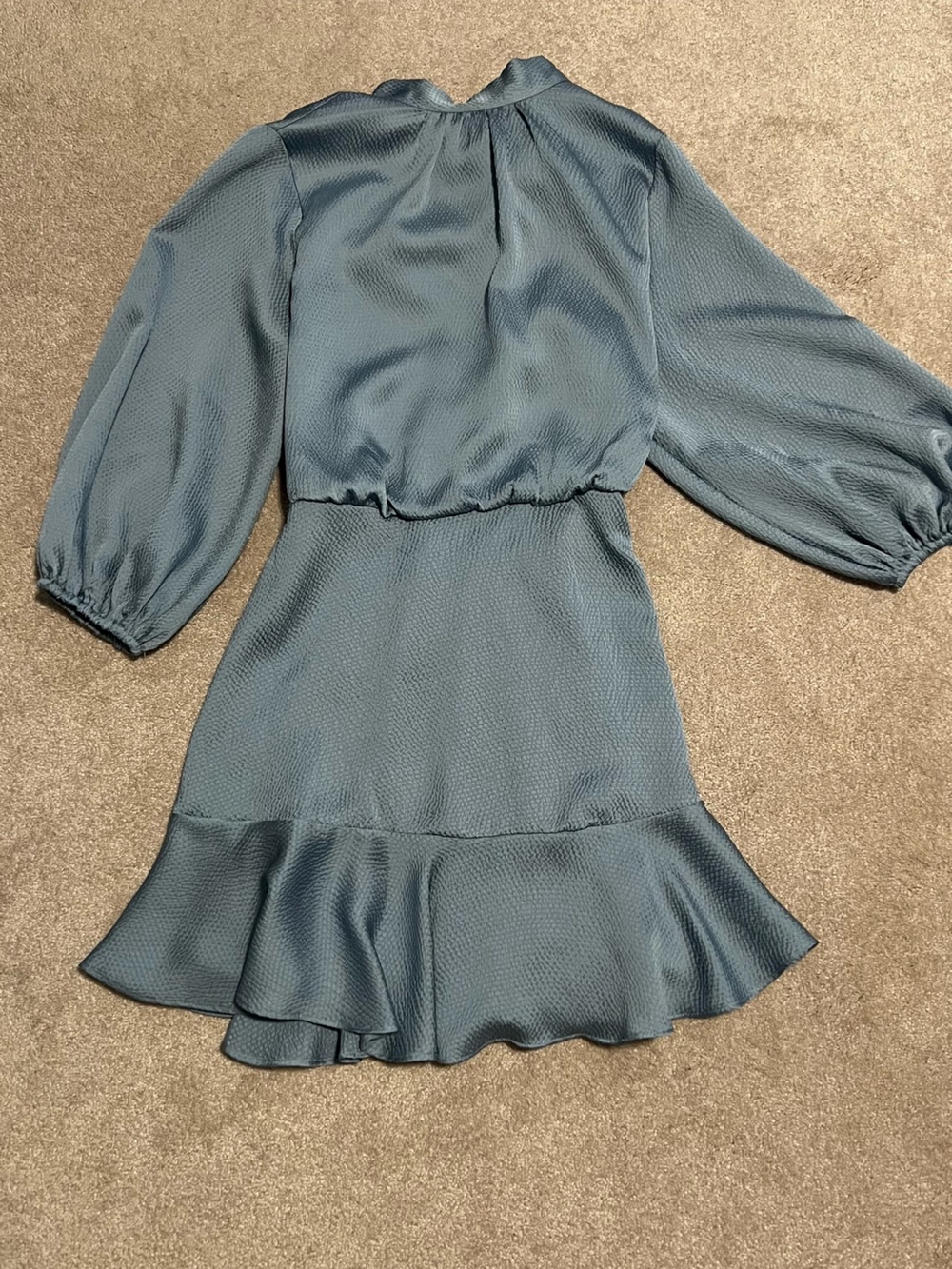 VICI Slate Blue Textured Peplum Top Small